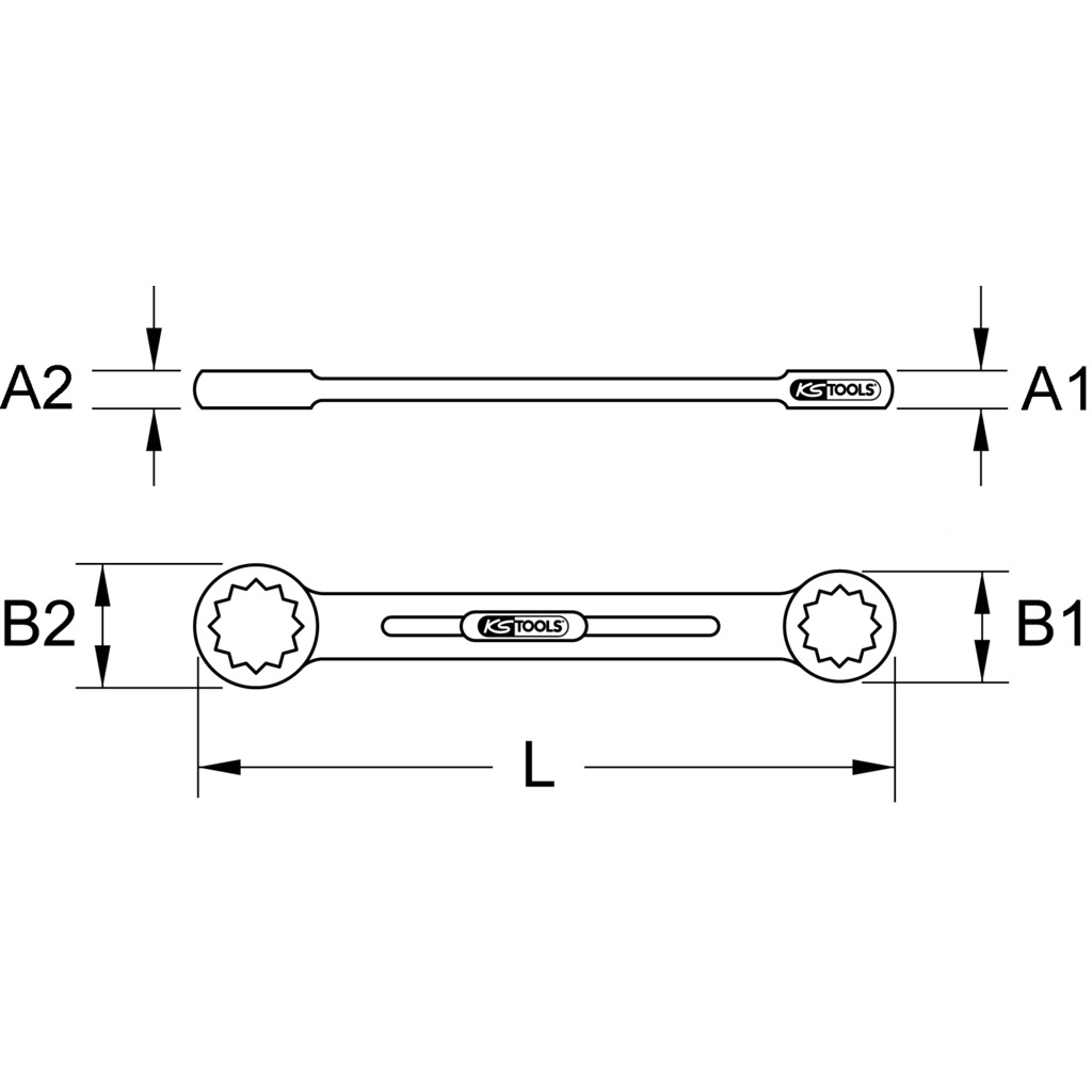 KS Tools Chiave Poligonale a Due Bocche Extra Lunga 22X24 mm - Modello 518.0828 in ChromePlus
