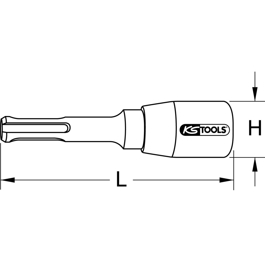 KS Tools Avvitaprigionieri con Attacco SDS M6 - Cacciavite a Bacchetta in Acciaio Speciale