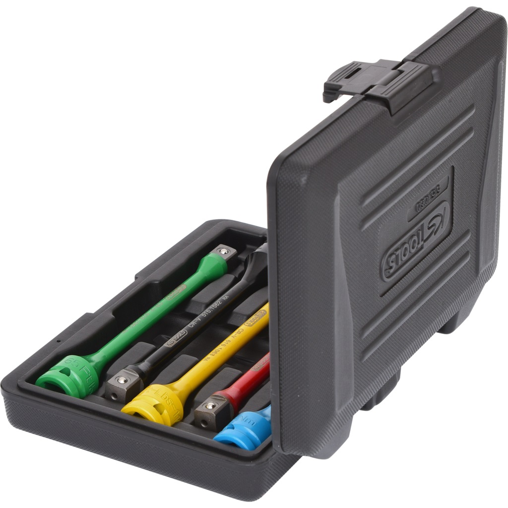 KS Tools 515.1060 Set di Prolunghe Barra di Torsione 1/2'' per Bulloni Ruote, 5 Pezzi, 90-135 Nm, con Valigetta