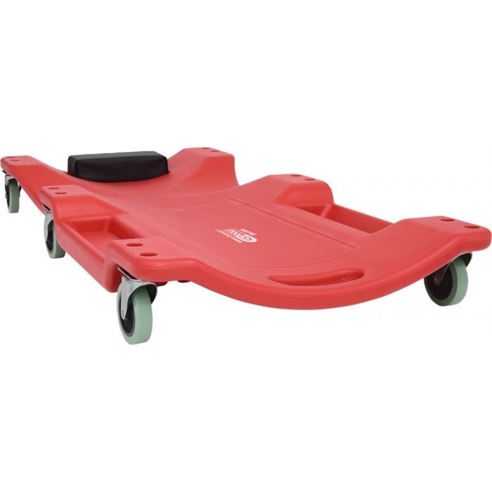 KS Tools 500.8090 Carrellino da Officina in Plastica, 1030 x 480 x 115 mm, Portata Massima 90 Kg, con Poggiatesta Imbottiti e Ruote Pivotanti