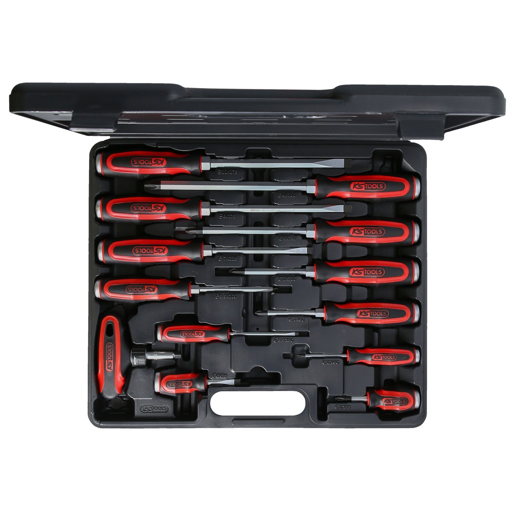 KS Tools 151.1150 Set di Cacciaviti ERGOTORQUEmax con Calotta di Percussione - 14 Pezzi