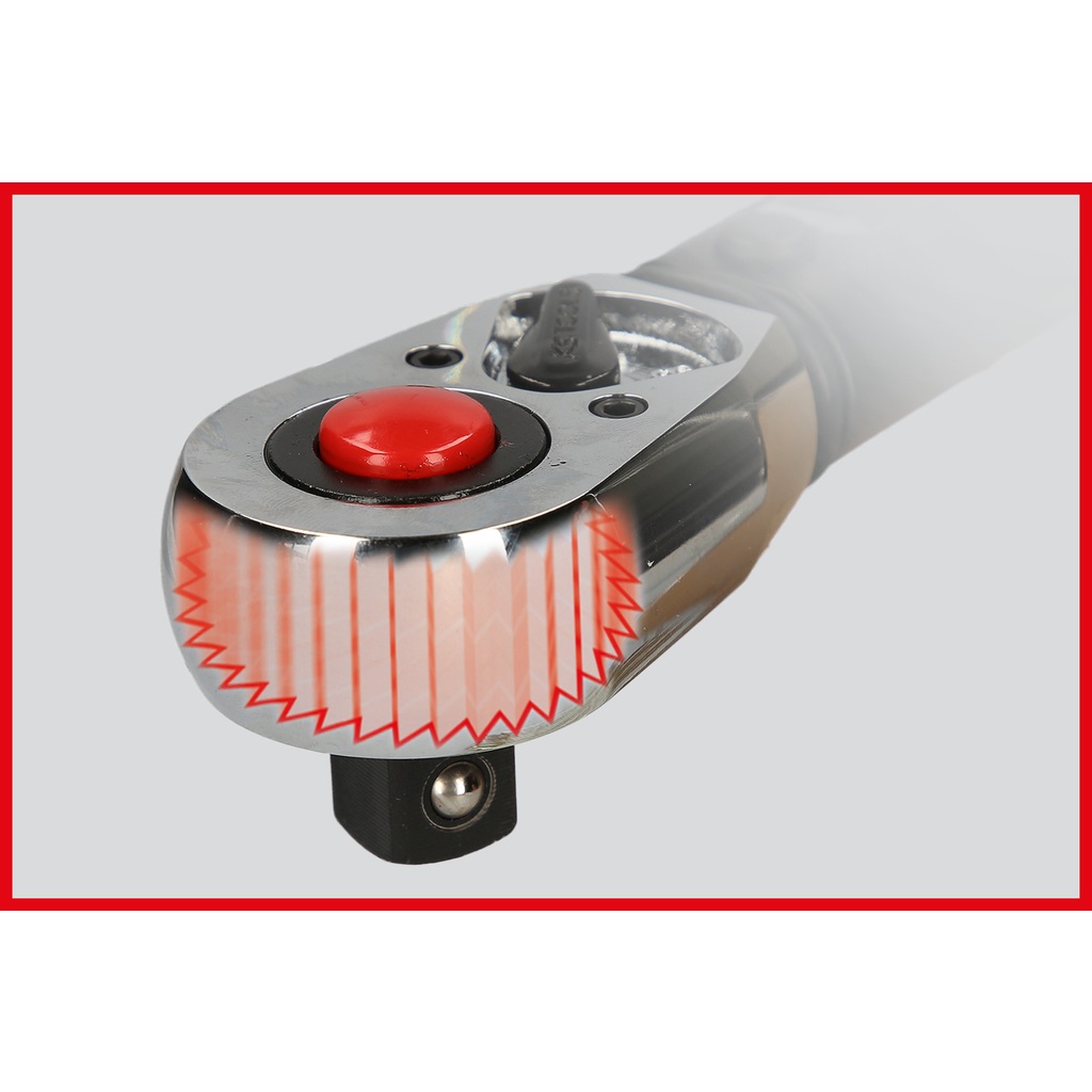 KS Tools 516.1522 Chiave Dinamometrica ErgotorquePrecision con Testa a Cricco Reversibile, 5-50 NM, 3/8