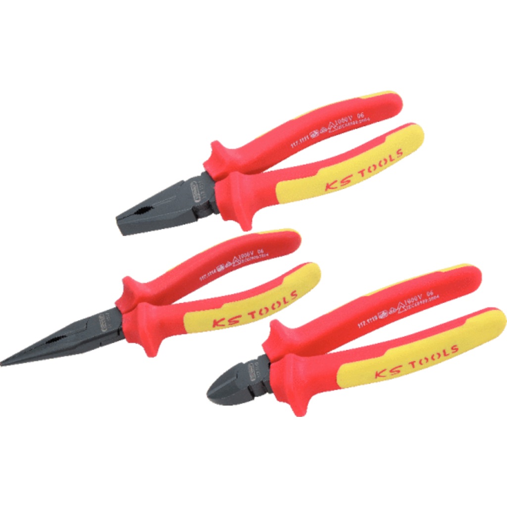 KS Tools 117.1110 Pinze VDE Ergotorque con Isolamento IEC 60900 e Impugnatura Ergonomica
