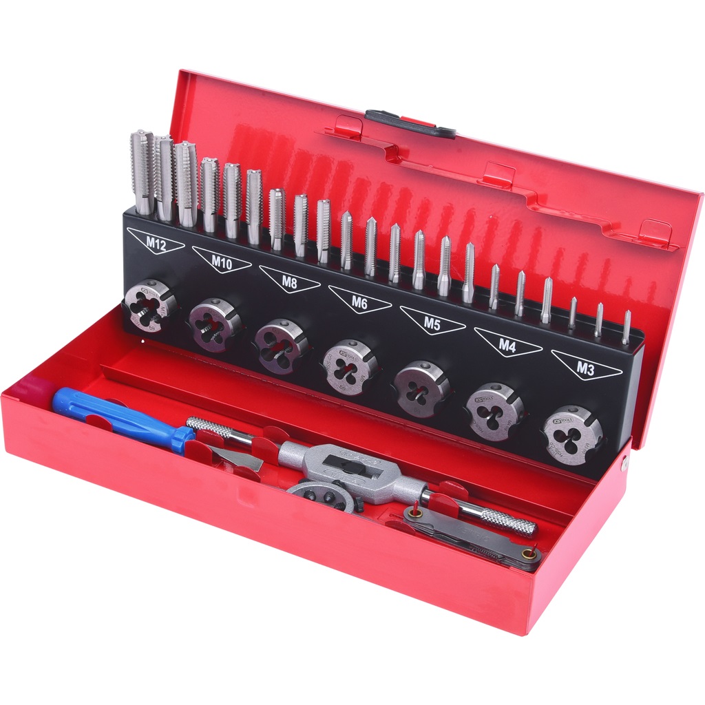 KS Tools 331.0732 Set di Utensili per Filettare HSS Co - 32 Pezzi in Cassetta per Uso Industriale