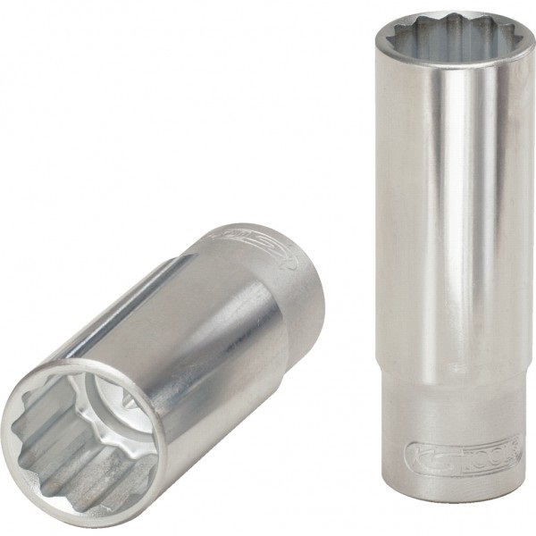 KS Tools 917.1268 Bussola Poligonale Lunga 18mm con Profilo FlankTraction per Utilizzo Manuale