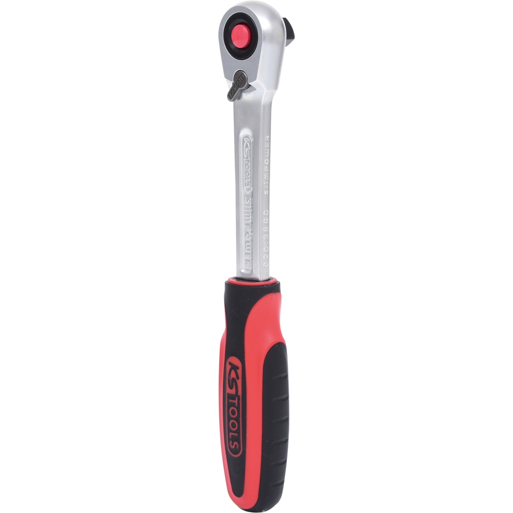 KS Tools Slimpower Leva a Cricco 3/8'' con 72 Denti in Acciaio al Cromo-Vanadio e Pulsante a Sgancio Rapido