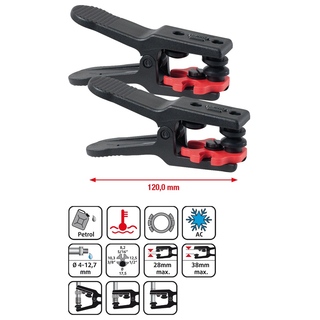 KS Tools ALL-in-ONE Tappo per Fluidi Ø 4,75-14 mm - Set di 2 Pezzi per Manutenzione Auto