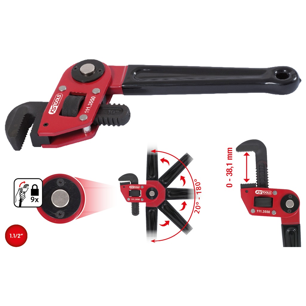 KS Tools 111.3550 Giratubi Manovrabile 1,1/2