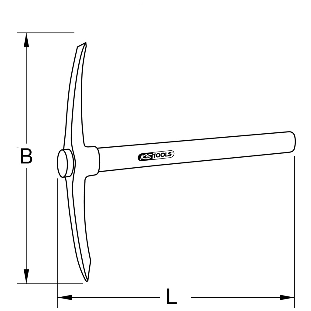 KS Tools BRONZEplus Piccone 650 mm - Antiscintilla, Antideflagrante, Manico in Faggio