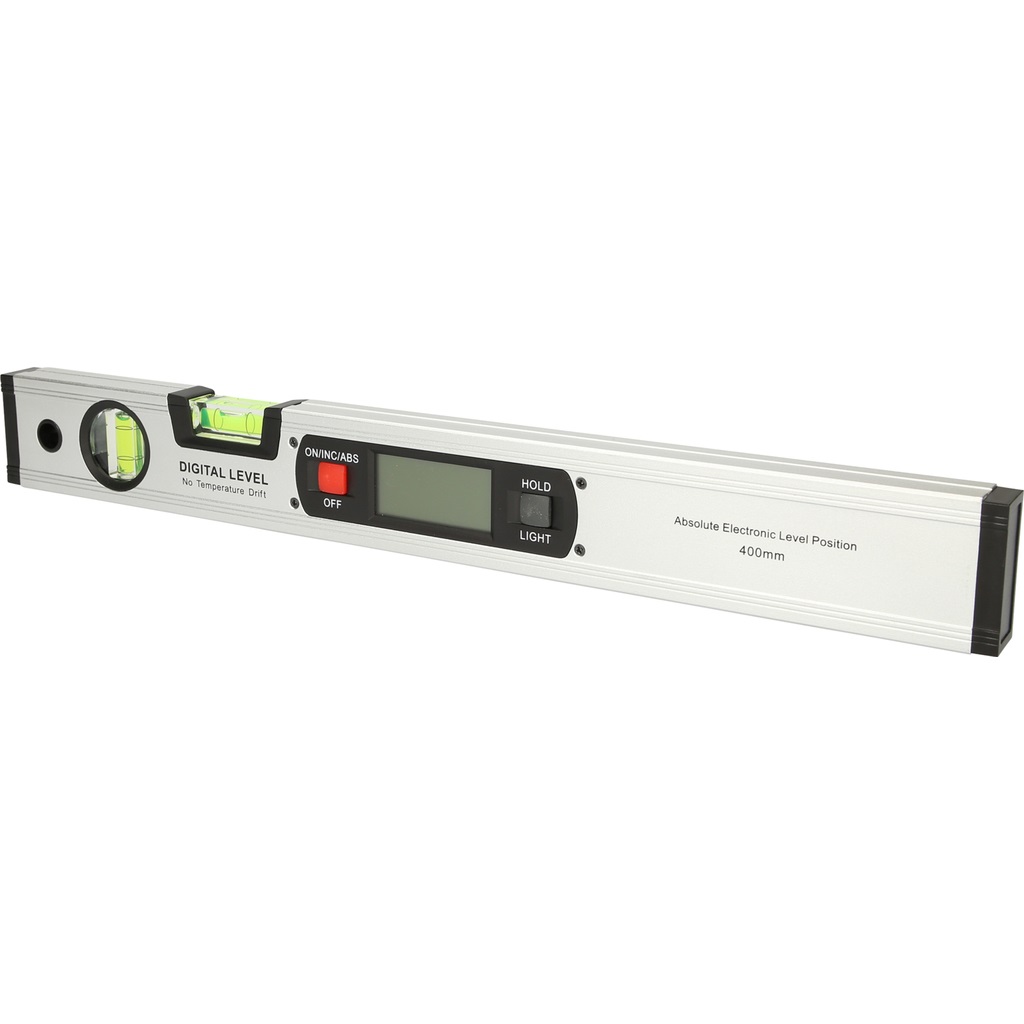 KS Tools 204.5490 Livella a bolla digitale in alluminio, 416 mm con 2 livelle a bolla e funzione HOLD