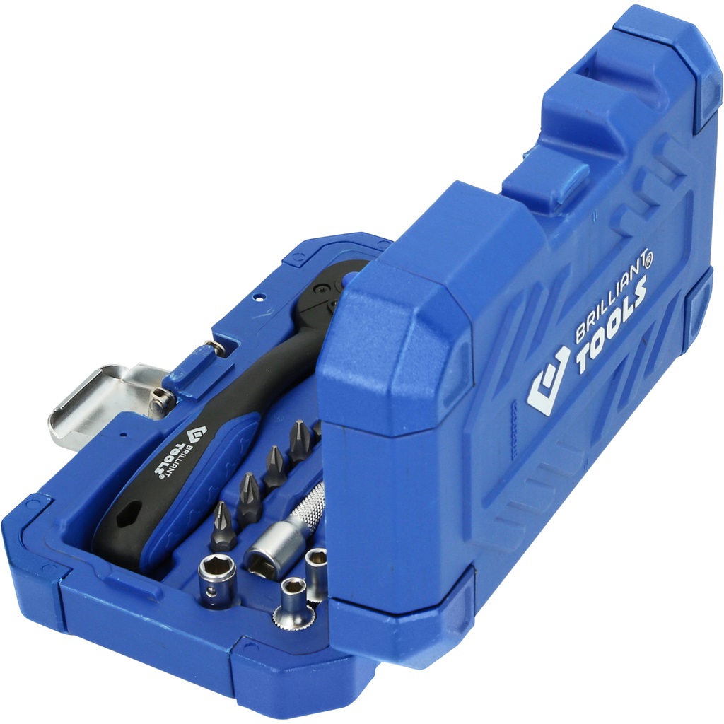 BRILLIANT TOOLS BT020023 - Set di Chiavi a Bussola 1/4, 23 pz, Qualità Made in Germany per Fai-da-te e Meccanica