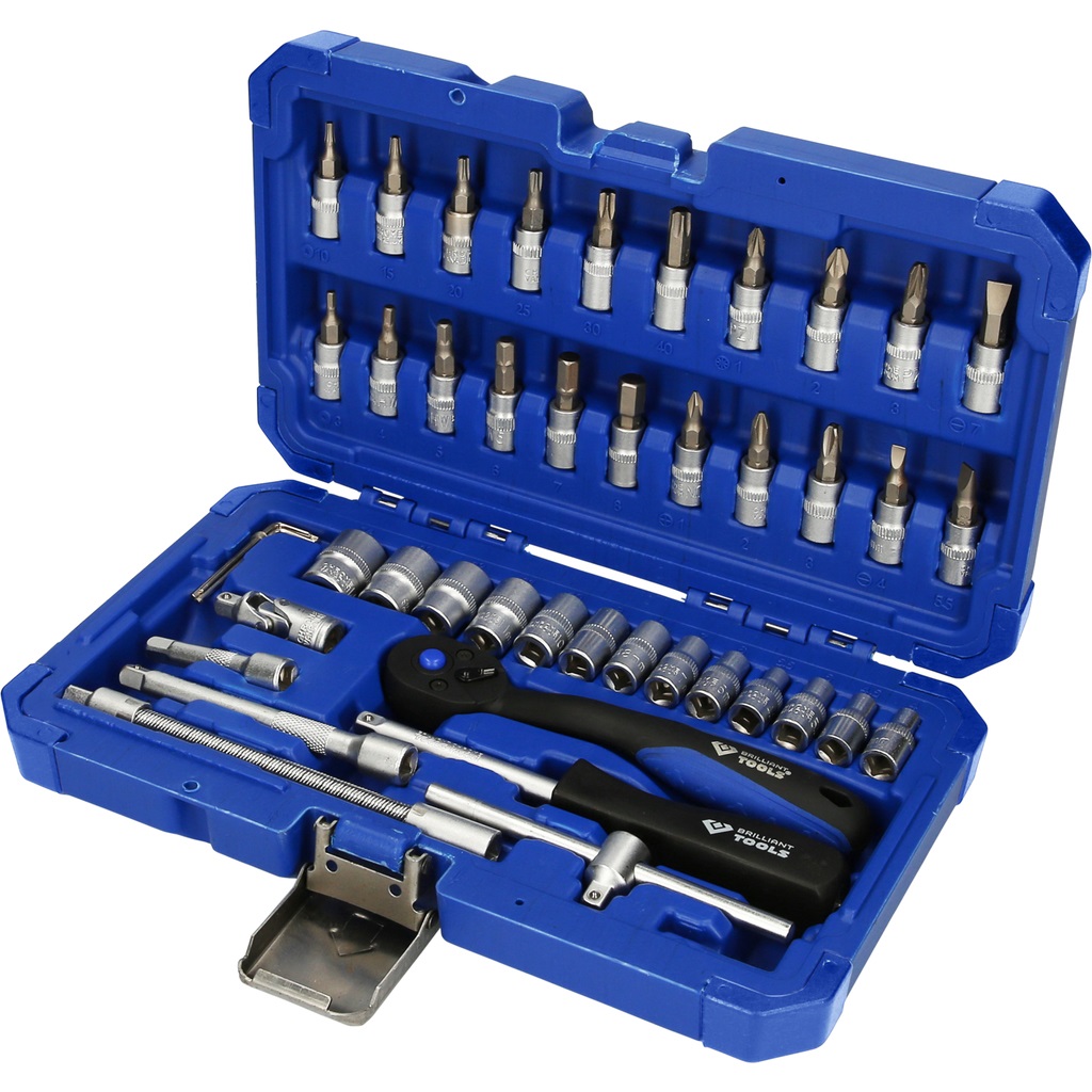 KS TOOLS Set di Bussole BT020046 - 46 pz, 1/4, Qualità Made in Germany per Fai-da-te e Meccanica