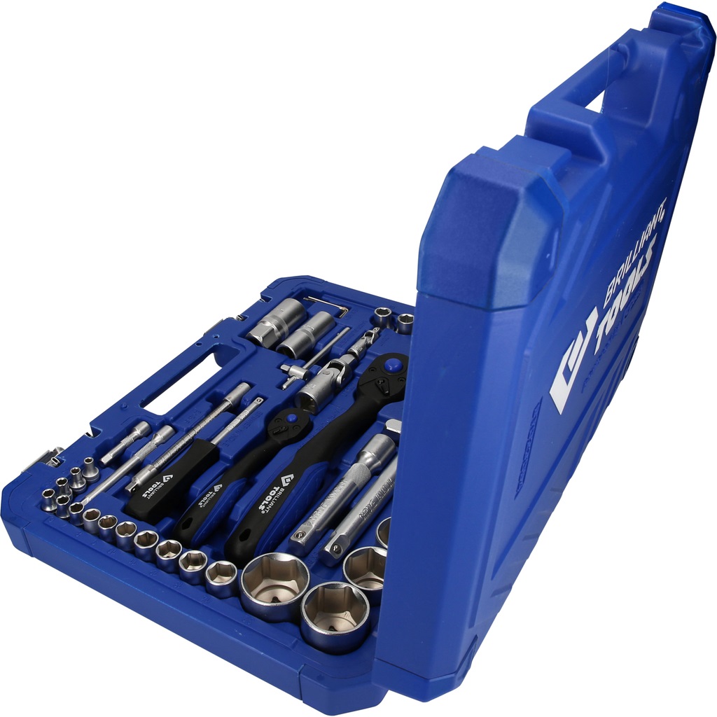 Brilliant Tools BT023094 Set di Bussole, 94 pz, 1/4 e 1/2, Qualità Made in Germany