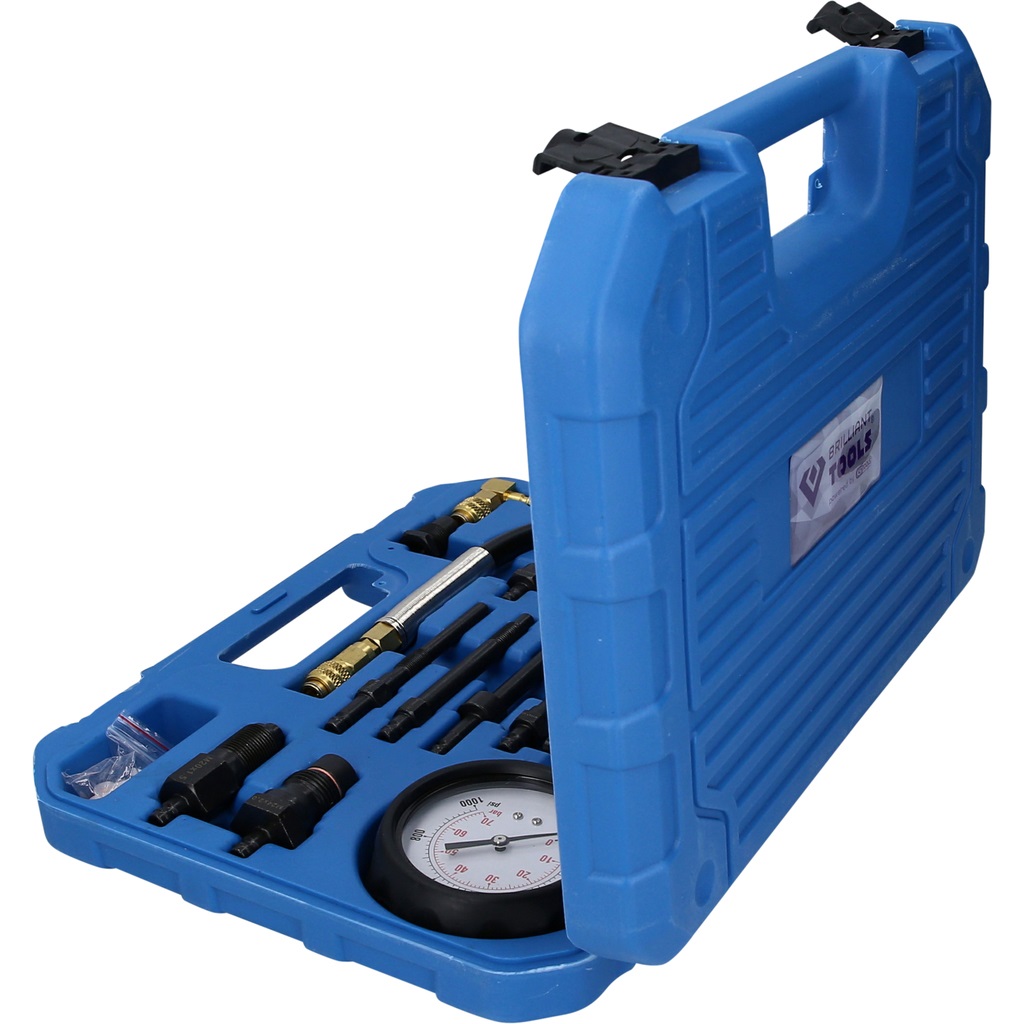 Brilliant Tools BT581050 Kit Tester Compressione per Motori a Diesel, 15 pz - Qualità Made in Germany