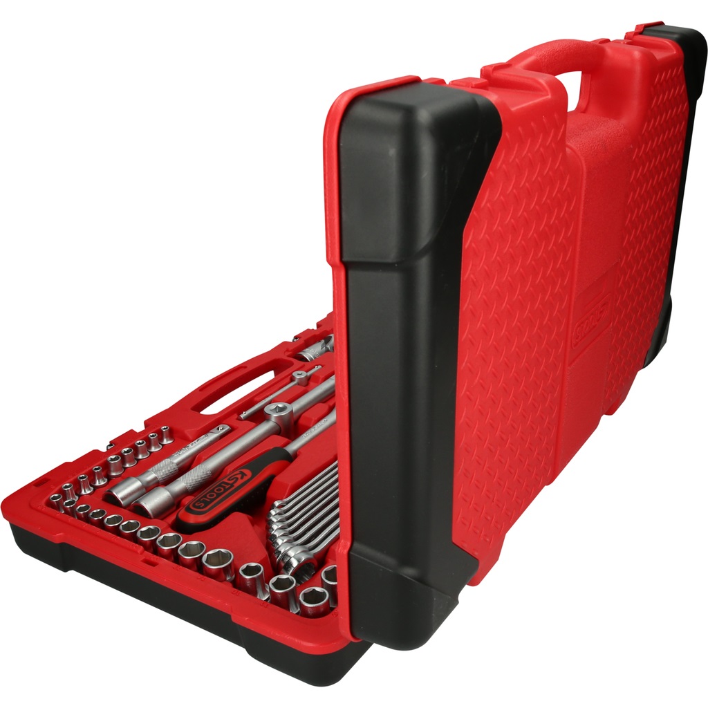 KS Tools 951.0751 Set di Chiavi a Bussola 1/4'' 1/2'', 151 Pezzi, Profilo FlankTraction Cromata Opaca Esagonale