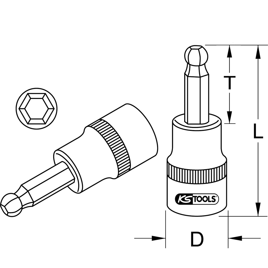 KS TOOLS 917.2446 Presa per Bit HEX 1/4