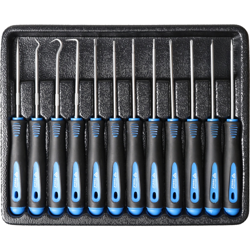 BRILLIANT TOOLS - Gioco di ganchos e destornillatori, 12 pzs, qualità made in Germany per fai-da-te e artigianato