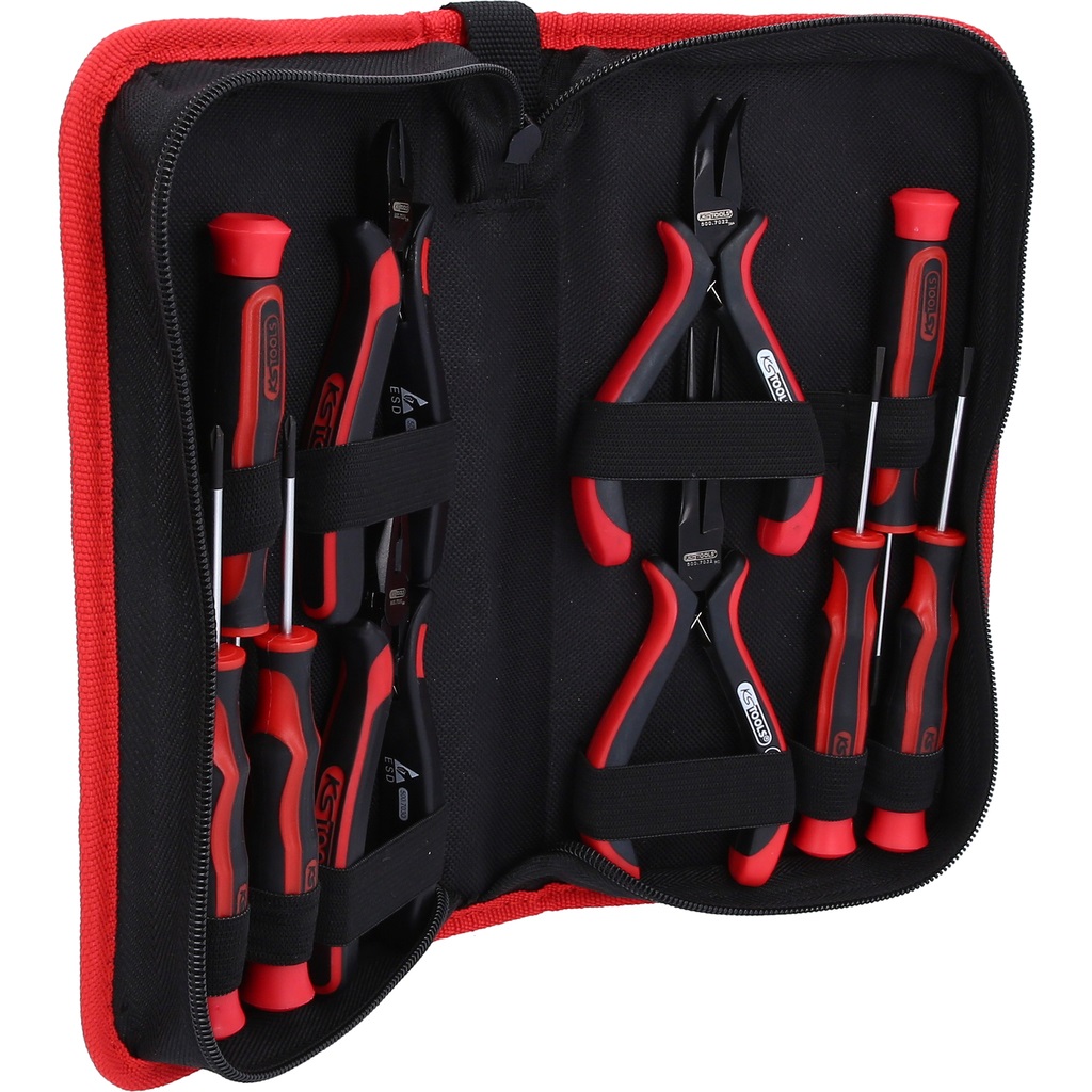 KS TOOLS Kit attrezzi 500.7220 - Cacciaviti, Pinze, Taglio di Precisione e Molla Doppia Apertura