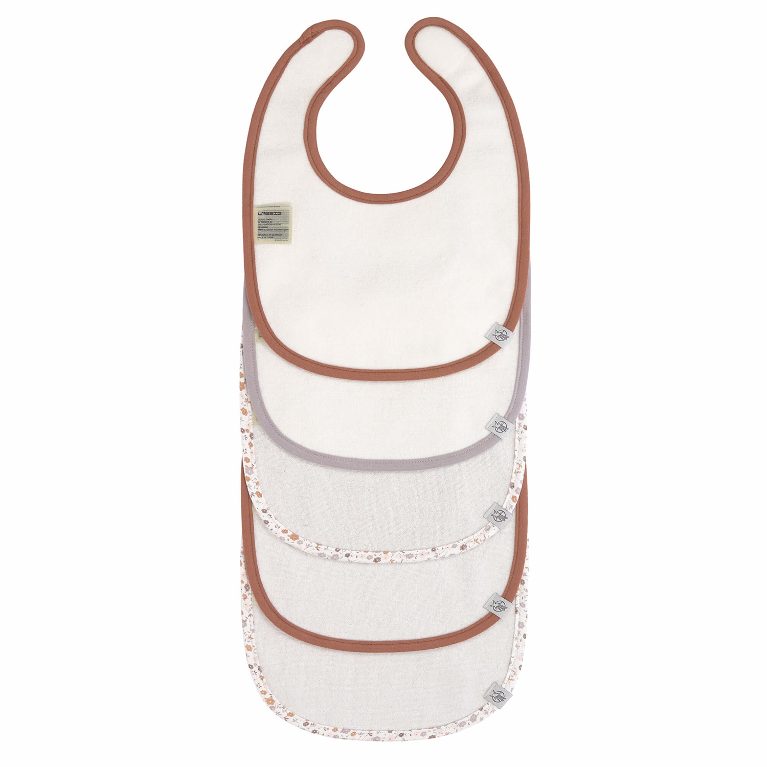 Lässig Bavaglino Tiny Farmer Goose - Set da 5 pezzi in Cotone Biologico, Impermeabili, Lavabili, per Bambini da 3 a 24 Mesi