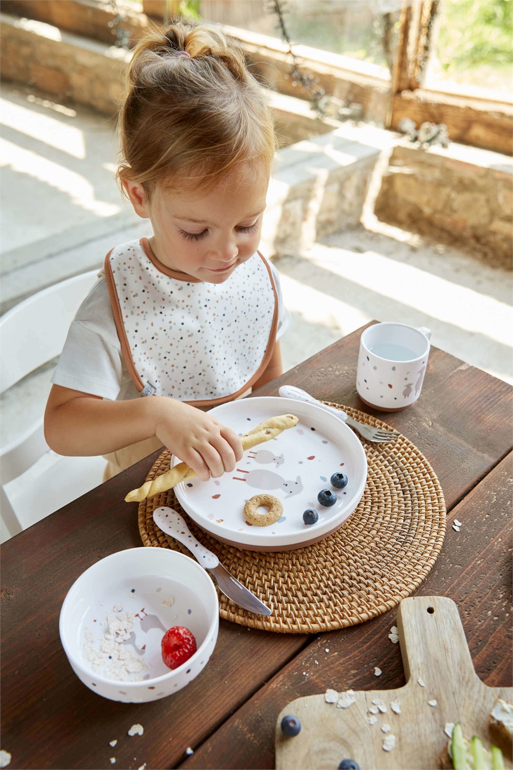 Lässig Bavaglino Tiny Farmer Goose - Set da 5 pezzi in Cotone Biologico, Impermeabili, Lavabili, per Bambini da 3 a 24 Mesi