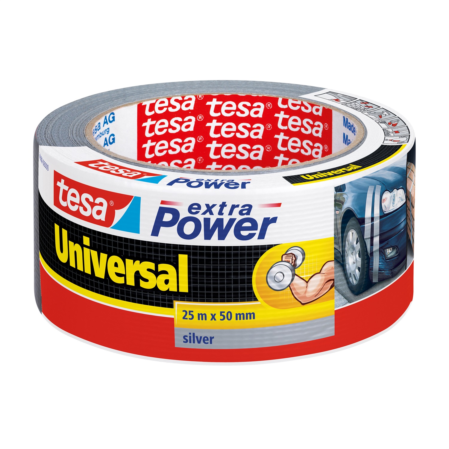 TESA Nastro Adesivo Extra Power Universal - 50 mm x 25 m - Grigio - 56388-00000