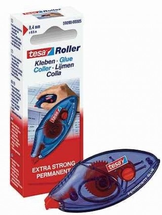 Tesa Colla Roller Adesivo Permanente Monouso ecoLogo® 8,4 mm x 8,5 m Trasparente - Ideale per Carta e Cartone