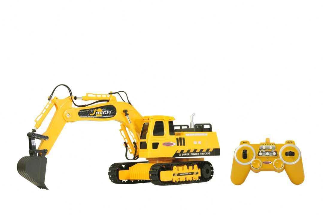 Jamara Modellino Radiocomandato Escavatore J-Matic Giallo 404920 - Indoor/Outdoor Track 2,4 GhZ