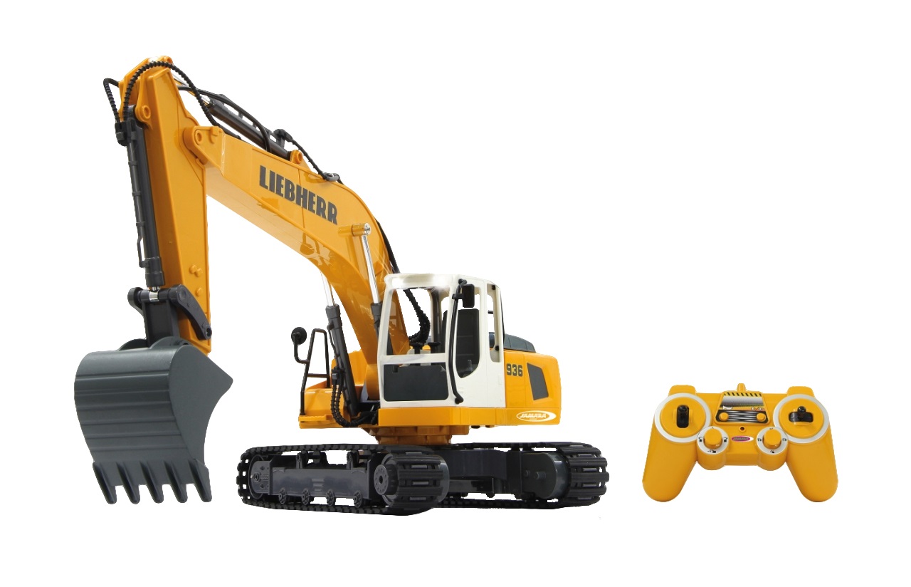 Jamara Liebherr R936 Modellino Radiocomandato (RC) Scavatore Elettrico 1:20 con Funzioni Realistiche e Torretta Girevole