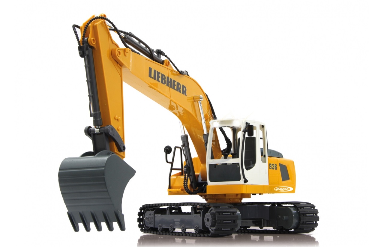 Jamara Liebherr R936 Modellino Radiocomandato (RC) Scavatore Elettrico 1:20 con Funzioni Realistiche e Torretta Girevole
