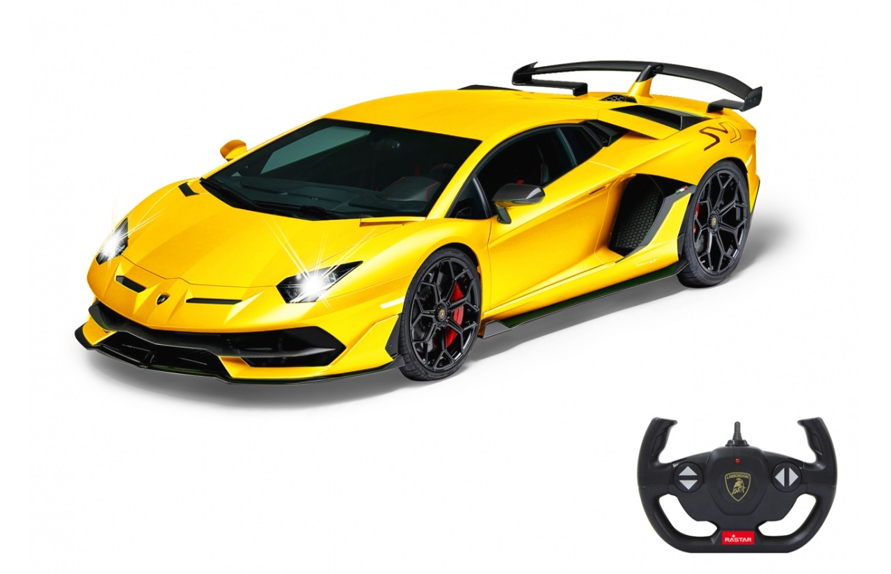 Jamara Lamborghini Aventador SVJ 1:14 Giallo Radiocomandato (RC) con Licenza Ufficiale - Frequenza 2,4 GHz