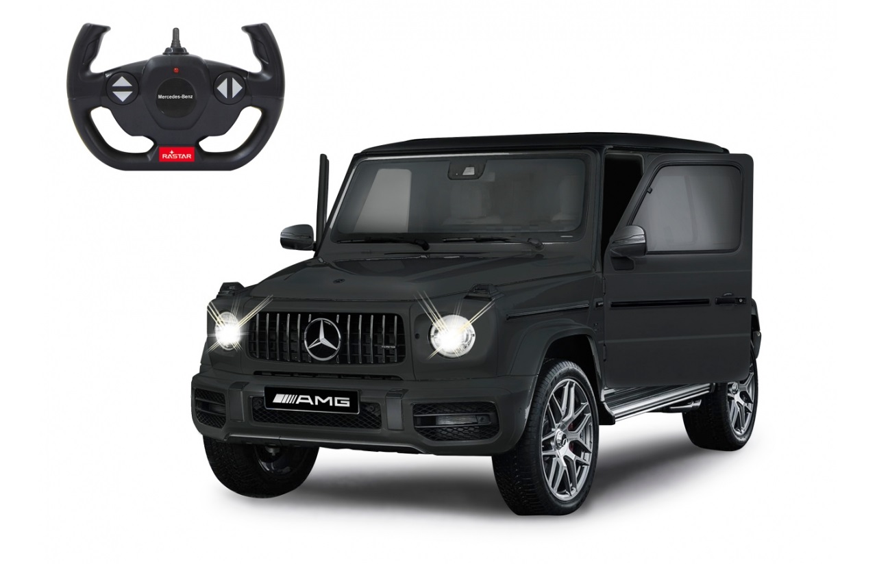 JAMARA Mercedes-Benz AMG G63 Modellino Radiocomandato 1:14 Noir 2,4GHz con Porte Manuelle, Interni Dettagliati e Luci LED