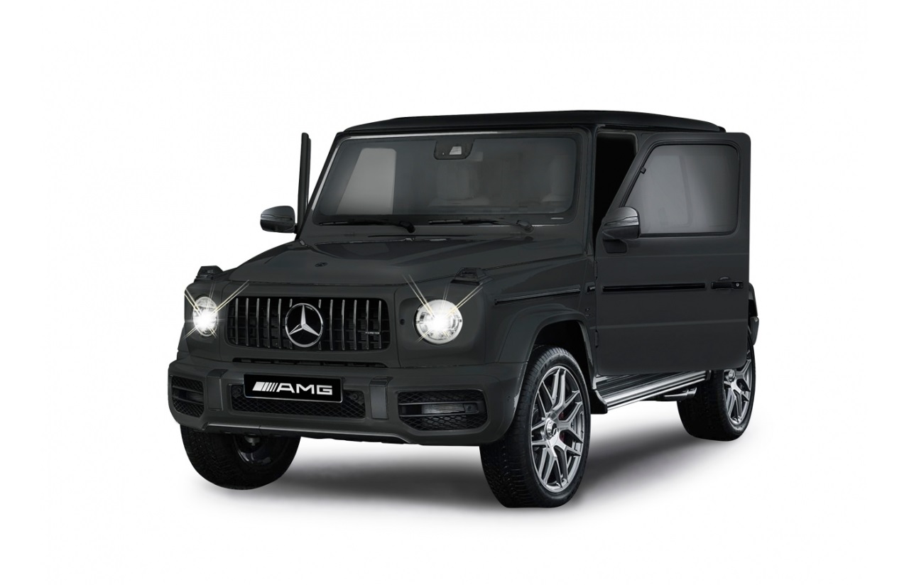 JAMARA Mercedes-Benz AMG G63 Modellino Radiocomandato 1:14 Noir 2,4GHz con Porte Manuelle, Interni Dettagliati e Luci LED