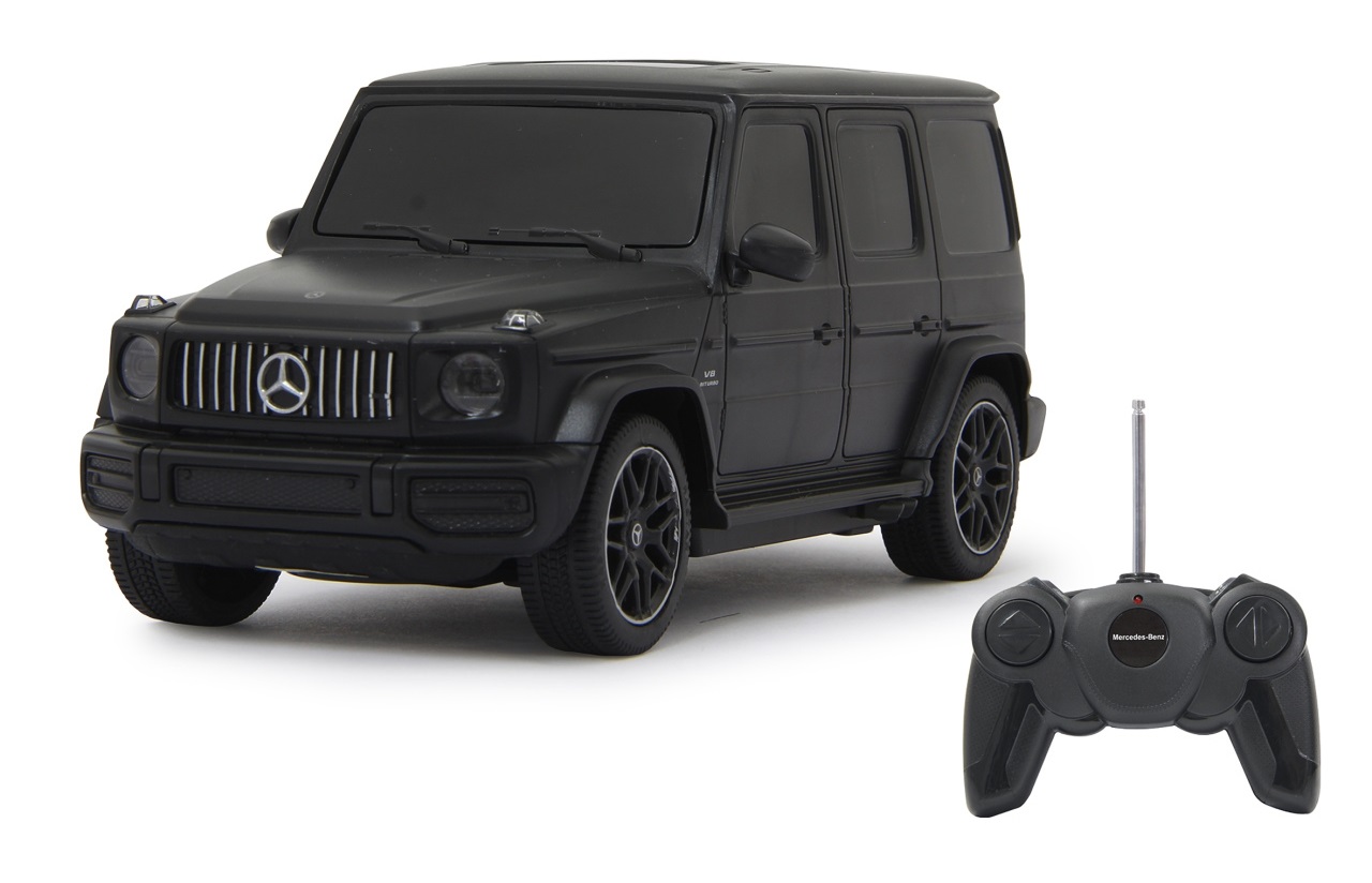 Jamara Mercedes-Benz AMG G63 Modellino Radiocomandato 1:24 - Licenza Ufficiale, Autonomia Fino a 1 Ora, Velocità 9 km/h, Colore Nero