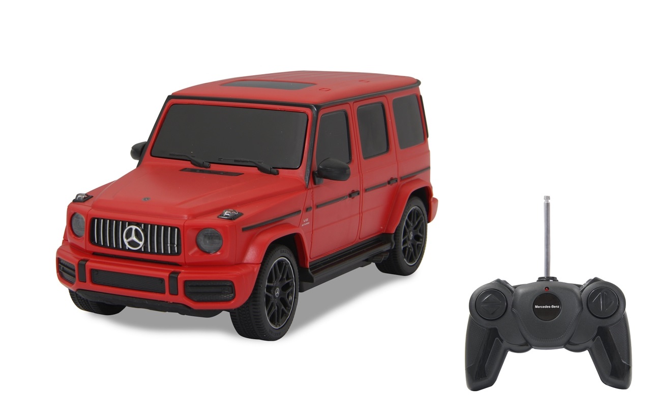 JAMARA Mercedes AMG G63 1:24 - Auto Radiocomandata 2,4 GHz, Licenza Ufficiale, Fino a 1 Ora di Guida a 9 km/h, Colore Rosso