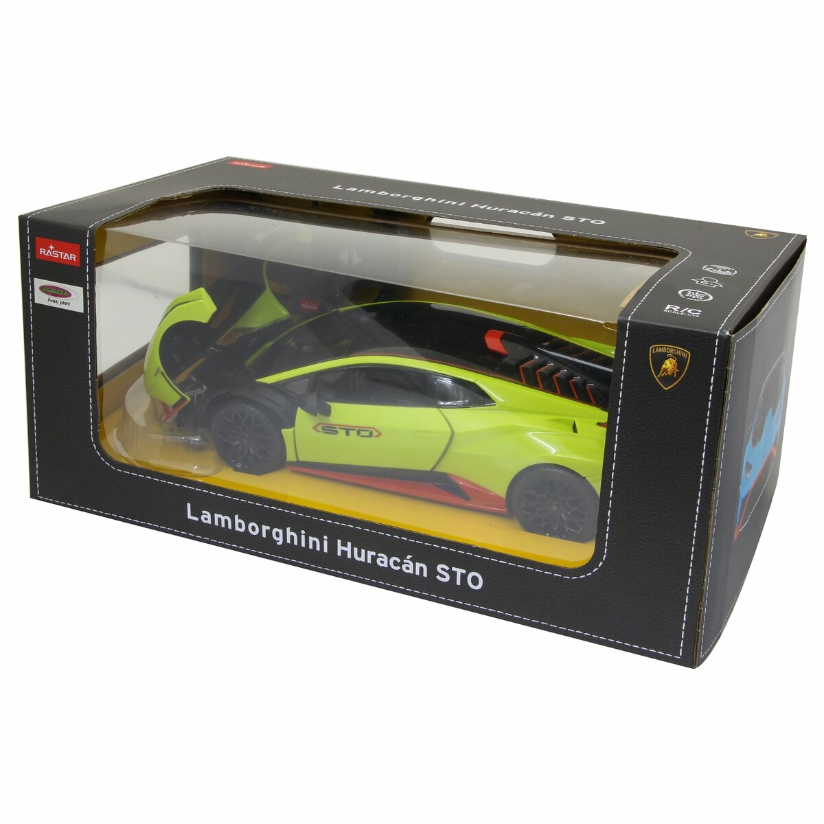 JAMARA Lamborghini Huracán STO Modellino Radiocomandato 1:14 - 2,4 GHz, Porta Manuale, Parabrezza Trasparente, Luce LED