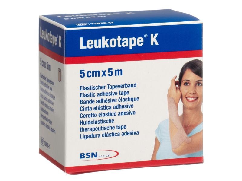 Leukoplast Leukotape K Benda Adesiva per Taping Fisioterapico 5 cm x 5 m Color Carne