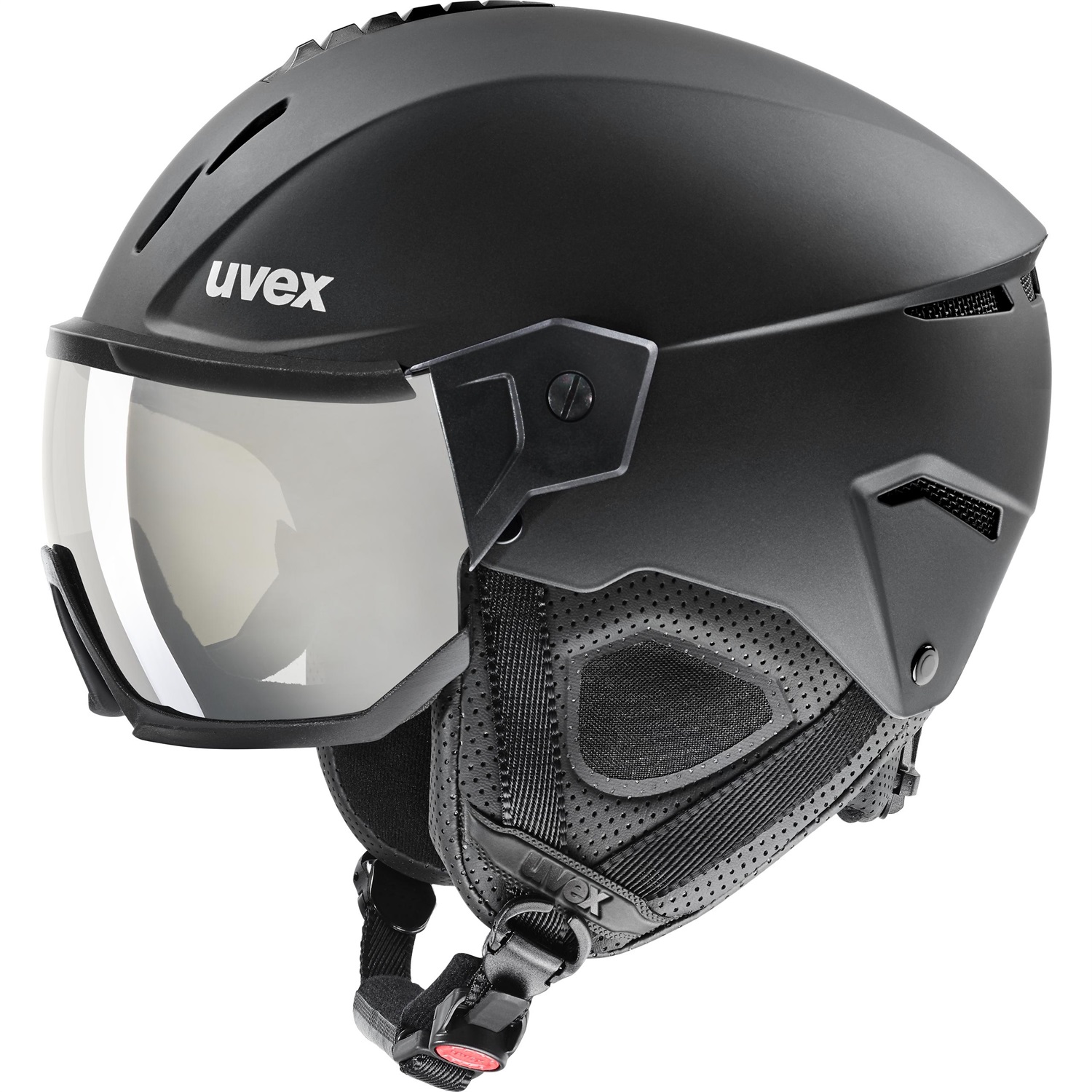 Uvex Casco Sci Instinct Visor Nero Mopacoat 56/58 cm - Leggero, Aerodinamico, con Visiera e Regolazione Dimensioni