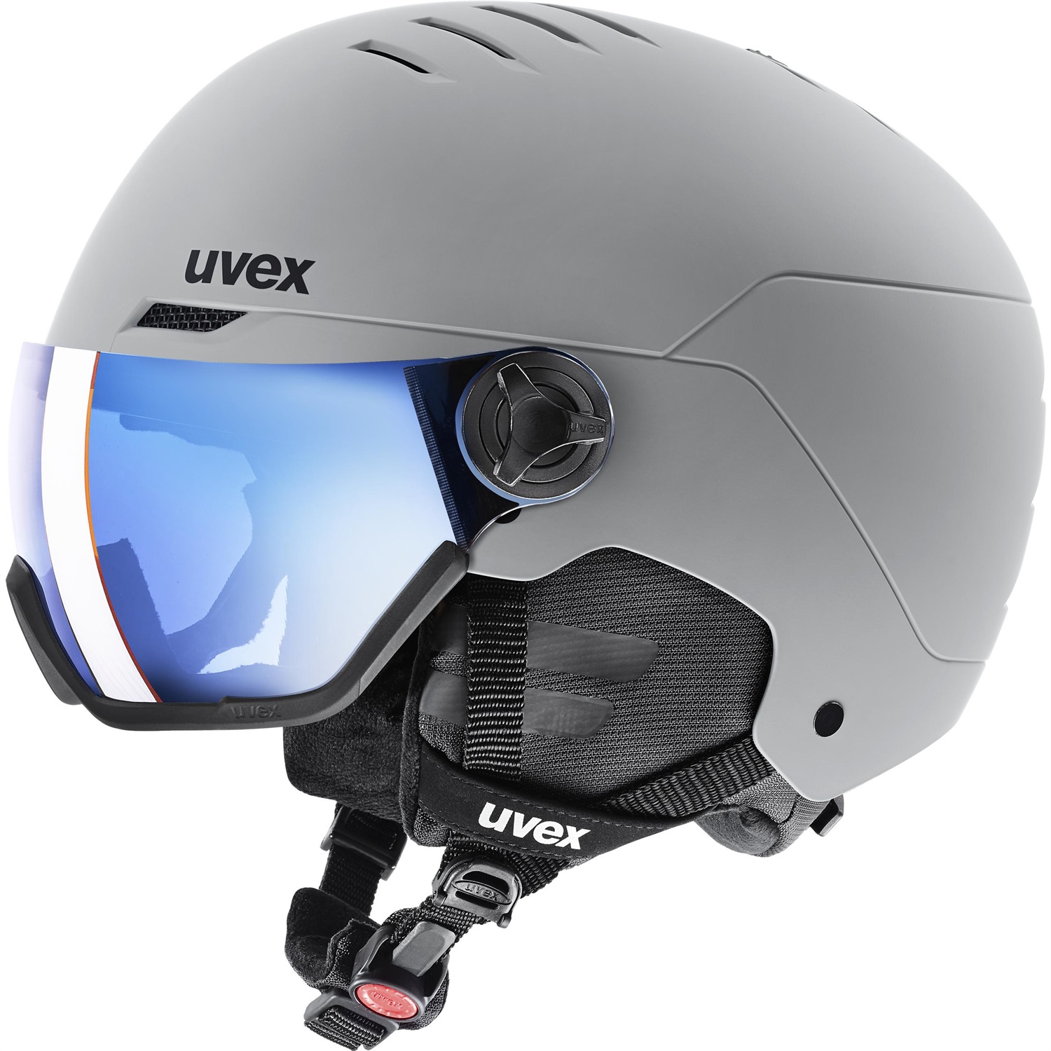 Uvex Wanted Visor - Casco da Sci Unisex con Visiera Specchiata, Sistema di Ventilazione Attiva, Taglia Regolabile 54-58 cm