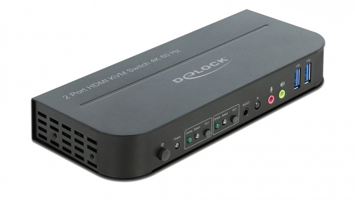 Delock Switch KVM 4K Ultra HD 60 Hz con HDMI, USB 3.0, Audio e Controllo Remoto - Modello 11481