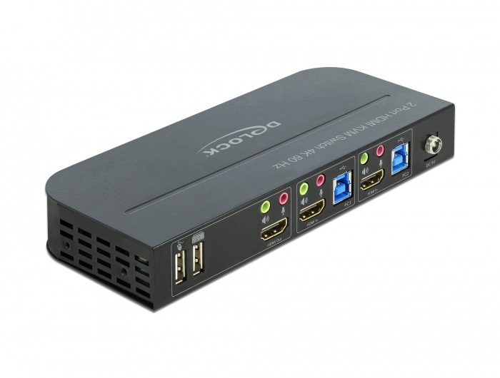 Delock Switch KVM 4K Ultra HD 60 Hz con HDMI, USB 3.0, Audio e Controllo Remoto - Modello 11481