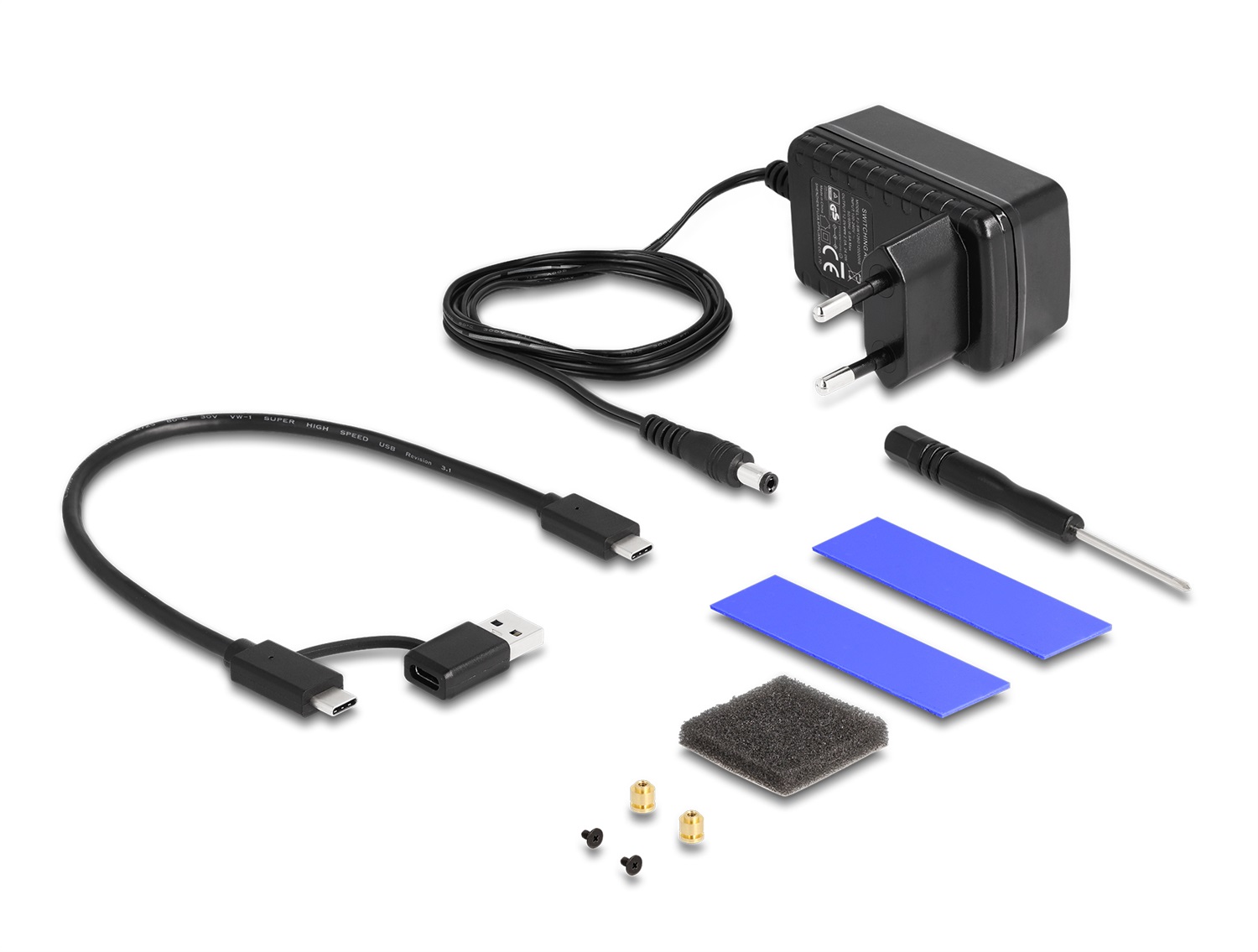 DeLOCK Custodia Esterno USB Type-C per SSD M.2 NVMe e HDD SATA da 2,5