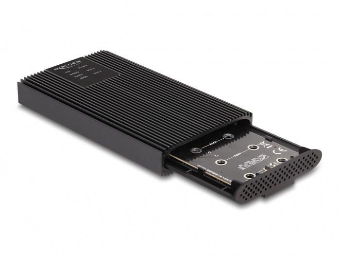 DeLOCK 42022 - Contenitore esterno SSD M.2 NVMe PCIe USB Type-C 20 Gbps, Nero