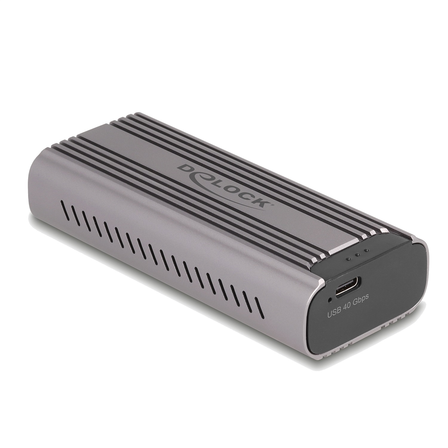 DeLOCK Involucro USB Type-C 40 Gbps per 1 x M.2 NVMe PCIe SSD - Hot-swap, Box esterno SSD, Nero e Grigio