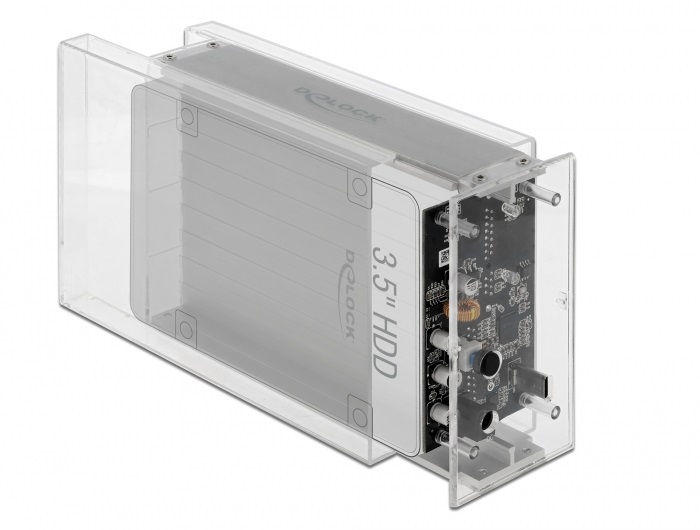 Delock Custodia Trasparente per HDD/SSD 2.5/3.5