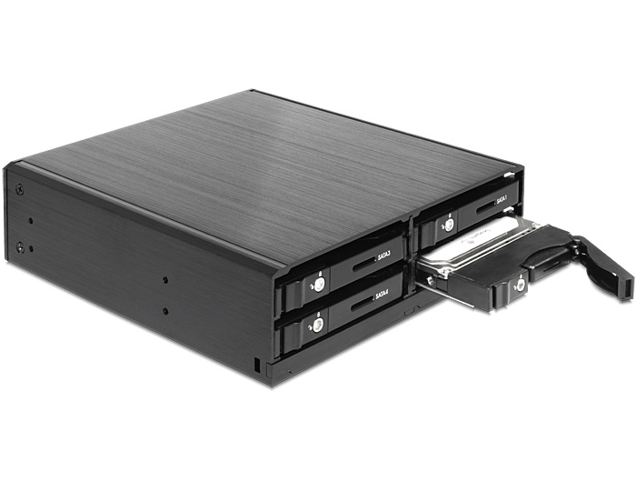 DeLOCK 47220 Pannello Drive Bay Nero con 1 Ventola e Velocità di Trasferimento 6 Gbit/s
