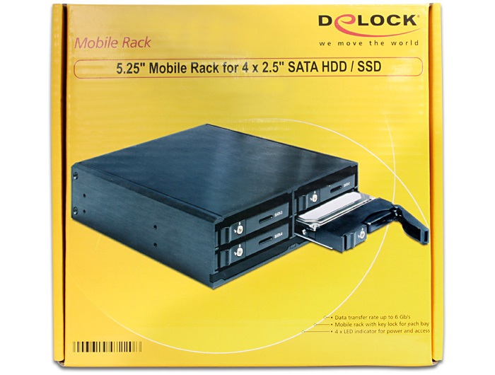 DeLOCK 47220 Pannello Drive Bay Nero con 1 Ventola e Velocità di Trasferimento 6 Gbit/s