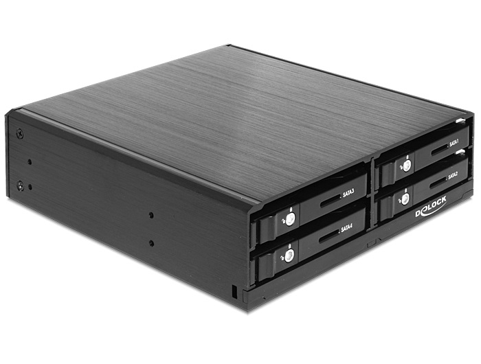 DeLOCK 47220 Pannello Drive Bay Nero con 1 Ventola e Velocità di Trasferimento 6 Gbit/s