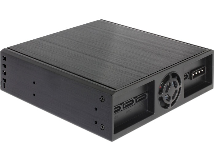 DeLOCK 47220 Pannello Drive Bay Nero con 1 Ventola e Velocità di Trasferimento 6 Gbit/s