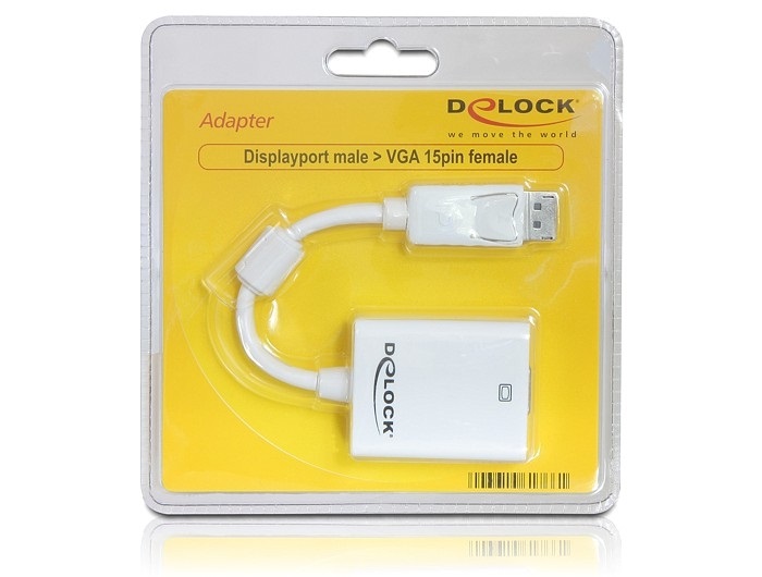 DeLOCK 61766 Cavo Adattatore DisplayPort a VGA 0,125 m - Risoluzione Fino a 1920 x 1200