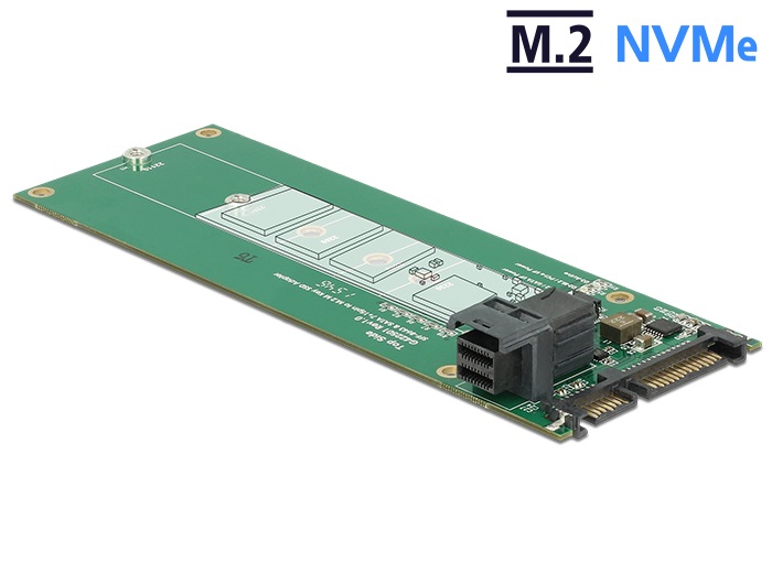 Delock Convertitore SATA 22 pin / SFF-8643 NVMe per SSD M.2 NGFF (2280, 2260, 2242, 2230)